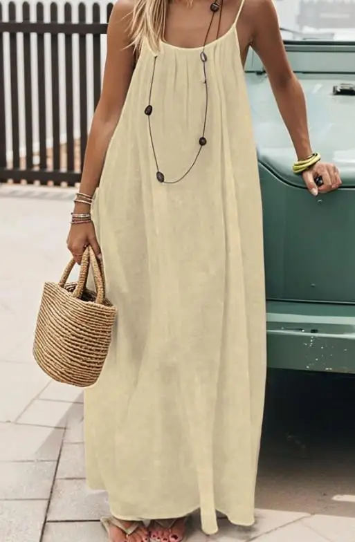 Women's Dress Summer New Elegant Casual Sexy Vacation Style Round Neck Backless Lace Up Design Sleeveless Loose Suspender Dress
Women's Dress Summer New Elegant Casual Sexy Vacation Style Round Neck Backless Lace Up Design Sleeveless Loose Suspender Dress