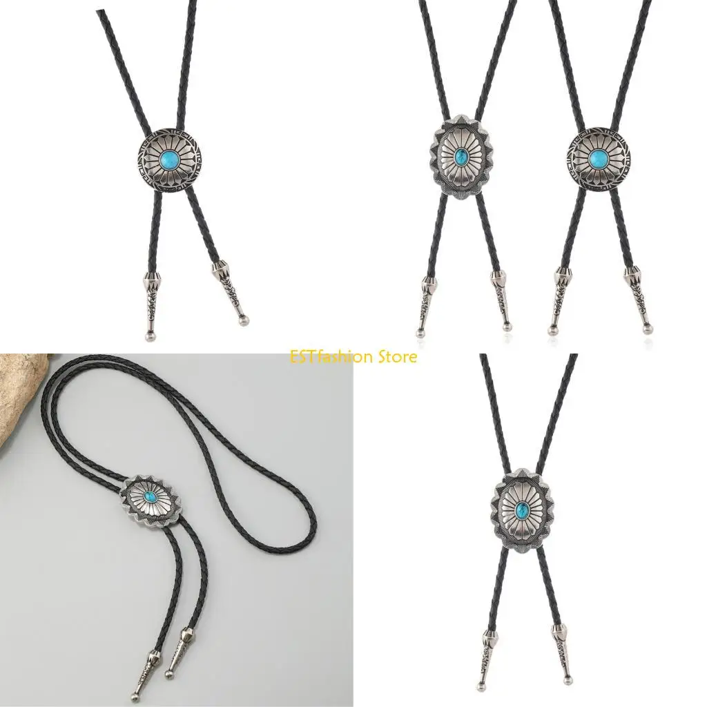 Y5GC унисекс, бирюзовый цветочный дизайн, галстук-боло, регулируемая длина, кожаный шнур, галстук, ожерелье, костюм в стиле
Y5GC унисекс, бирюзовый цветочный дизайн, галстук-боло, регулируемая длина, кожаный шнур, галстук, ожерелье, костюм в стиле