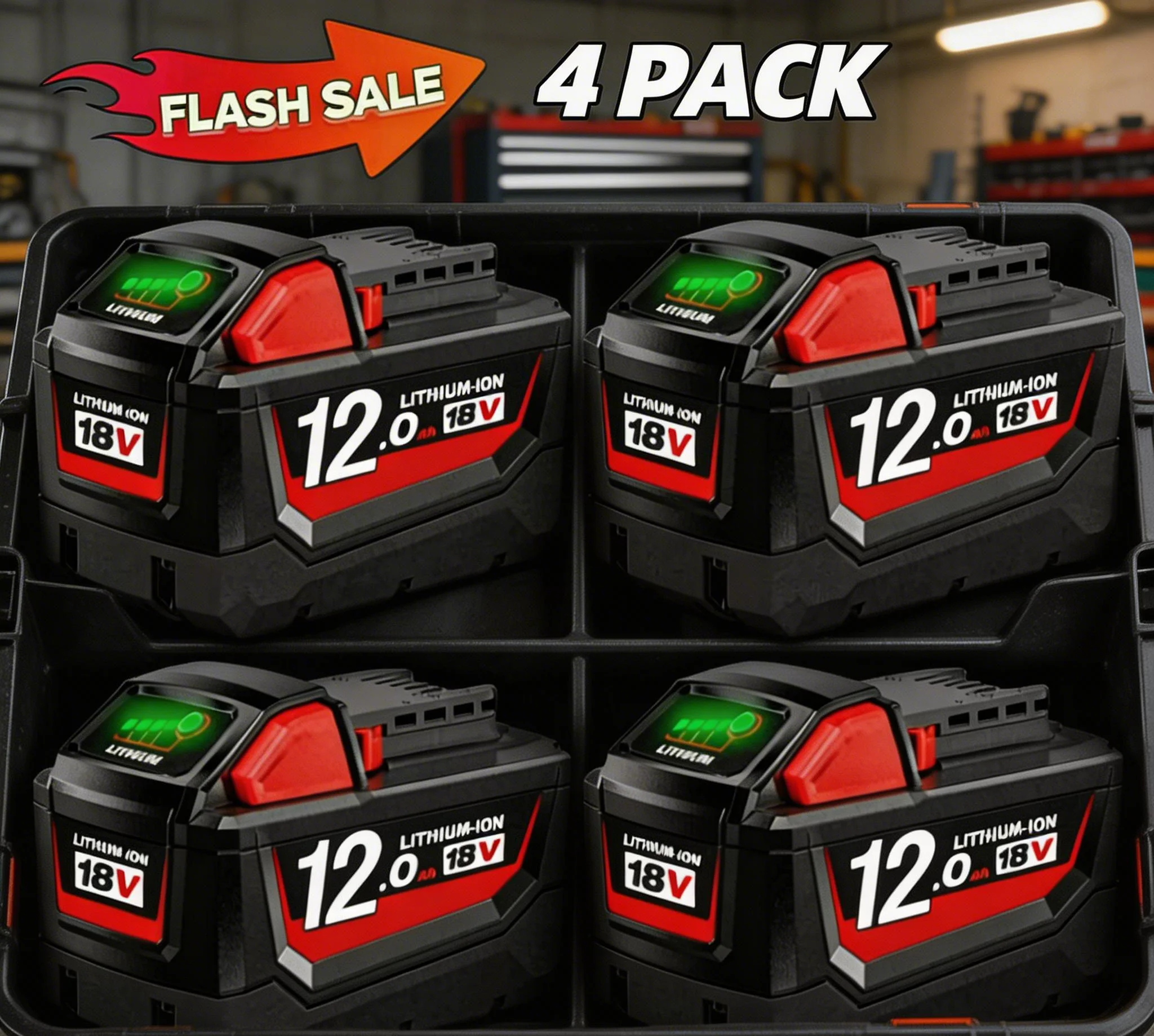 Millward 12000mAh battery replacement, suitable for 18V 12.0mAh lithium-ion high output battery, compatible with 48 models
Millward 12000mAh battery replacement, suitable for 18V 12.0mAh lithium-ion high output battery, compatible with 48 models