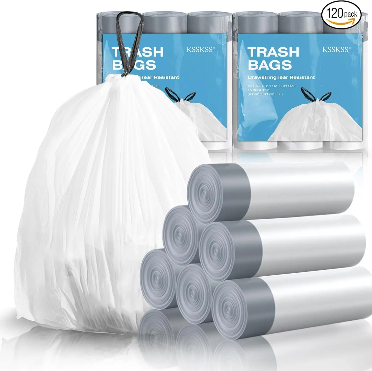 120 Counts Mini Drawstring Trash Bags, 1.6 Gallon Small Garbage Liners for Home Office Kitchen Bathroom Bedroom
120 Counts Mini Drawstring Trash Bags, 1.6 Gallon Small Garbage Liners for Home Office Kitchen Bathroom Bedroom