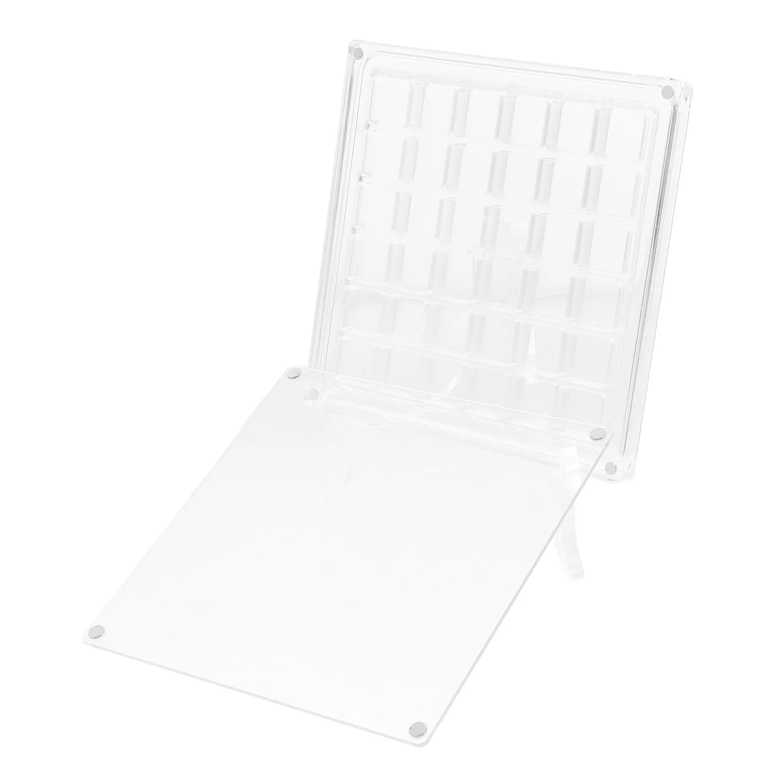 1Set Transparent Acrylic Magnetic Seashell Display Box Small Multi-Grid Shell Storage Case Gemstones Holder Seashell Display Box