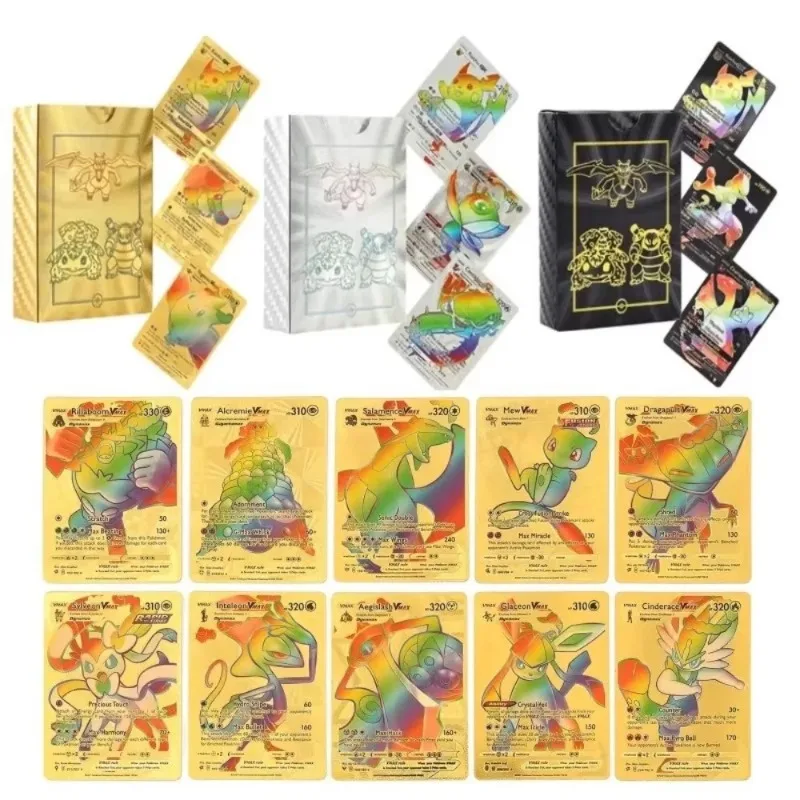 New 55pcs/box Pokemon Card Vmax GX EX Rainbow Gold Black Silver Mewtwo Rare Collection Battle Trainer Card Children Toys Gifts
New 55pcs/box Pokemon Card Vmax GX EX Rainbow Gold Black Silver Mewtwo Rare Collection Battle Trainer Card Children Toys Gifts