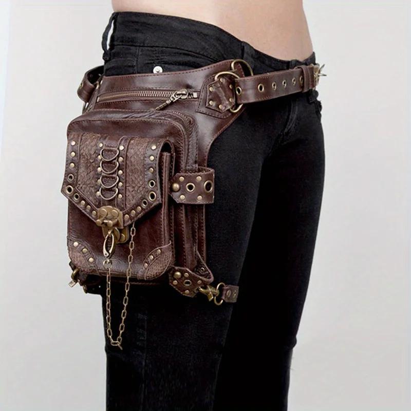 Fashionable retro steampunk rivet waist bag, personalized multi partition chain wallet, outdoor motorcycle leggings bag
Fashionable retro steampunk rivet waist bag, personalized multi partition chain wallet, outdoor motorcycle leggings bag