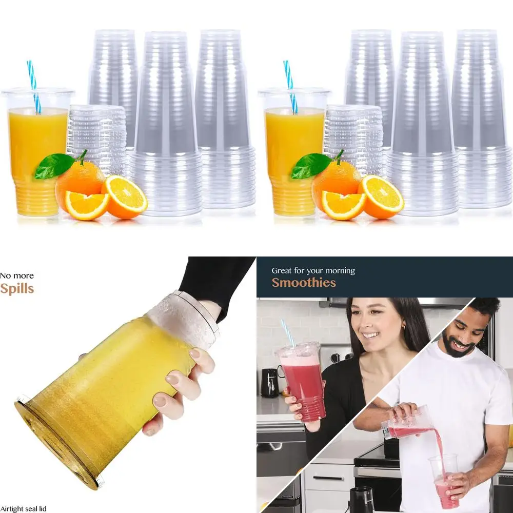 200 Pack Large 32oz Clear Disposable Plastic Cups with Lids, Ideal for Iced Coffee and Cold Beverages
200 Pack Large 32oz Clear Disposable Plastic Cups with Lids, Ideal for Iced Coffee and Cold Beverages