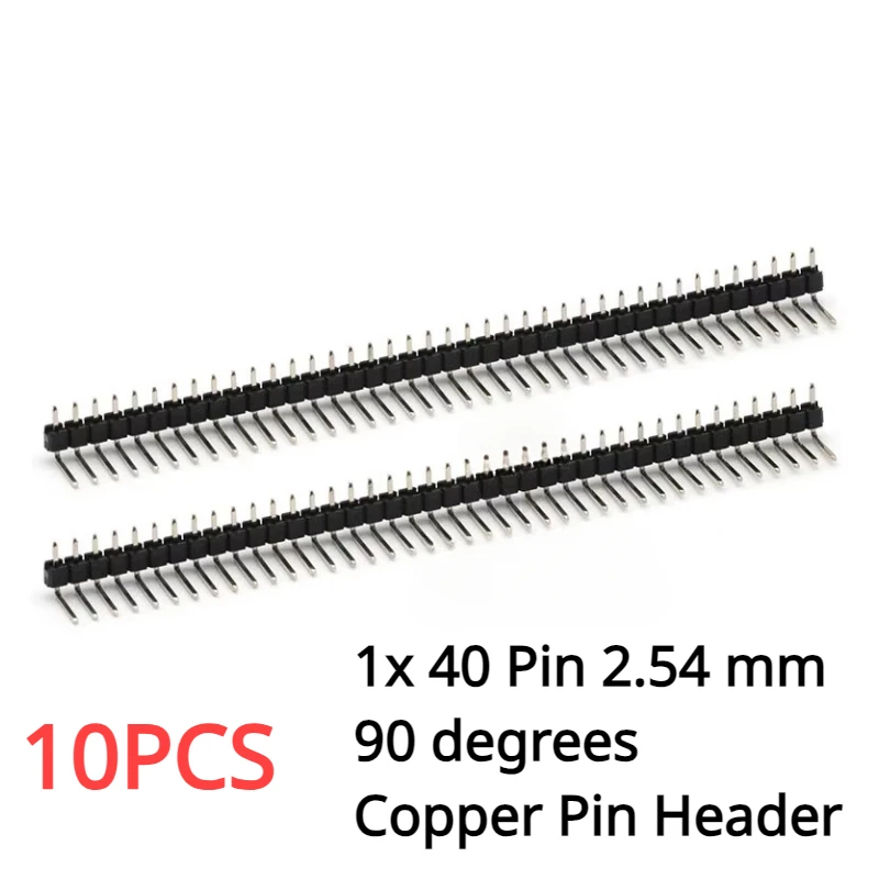 10pcs 1x 40 Pin 2.54 mm Right Angle Single Row Pin Header Copper Male 90 degrees Needle Connector
10pcs 1x 40 Pin 2.54 mm Right Angle Single Row Pin Header Copper Male 90 degrees Needle Connector