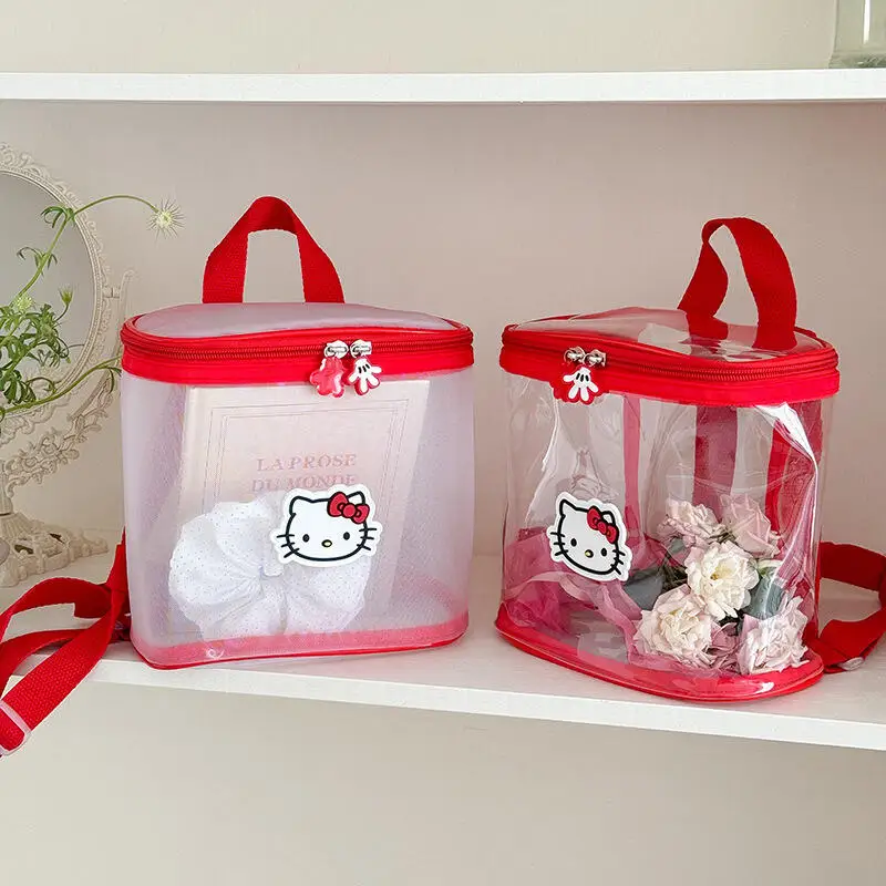 Sanrio Hello Kitty Mesh Pvc Transparent Bucket Bag Outdoor Travel Beach Bag Kindergarten Backpack Lunch Box Girl Birthday Gift
Sanrio Hello Kitty Mesh Pvc Transparent Bucket Bag Outdoor Travel Beach Bag Kindergarten Backpack Lunch Box Girl Birthday Gift