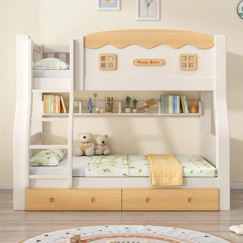 Children's bed with upper and lower beds, boys and girls, small unit with wardrobe, double layered bed with solid wood upper and
Children's bed with upper and lower beds, boys and girls, small unit with wardrobe, double layered bed with solid wood upper and