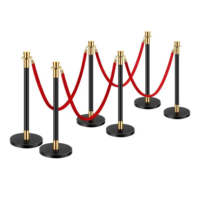 Crowd Control Barriers 38 Inch For Theater Wedding Party Red Velvet Ropes Sand Injection Base Golden Finish Metal Stanchion Posts Set of 6
Crowd Control Barriers 38 Inch For Theater Wedding Party Red Velvet Ropes Sand Injection Base Golden Finish Metal Stanchion Posts Set of 6