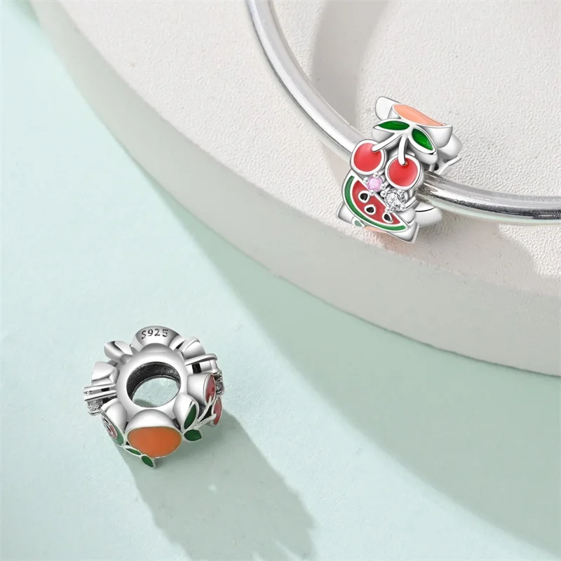 Original 925 Sterling Silver Fruit Platter Charms Beads For Women Fit DIY Bangle Bracelet Fine Birthday Jewelry Gift
Original 925 Sterling Silver Fruit Platter Charms Beads For Women Fit DIY Bangle Bracelet Fine Birthday Jewelry Gift