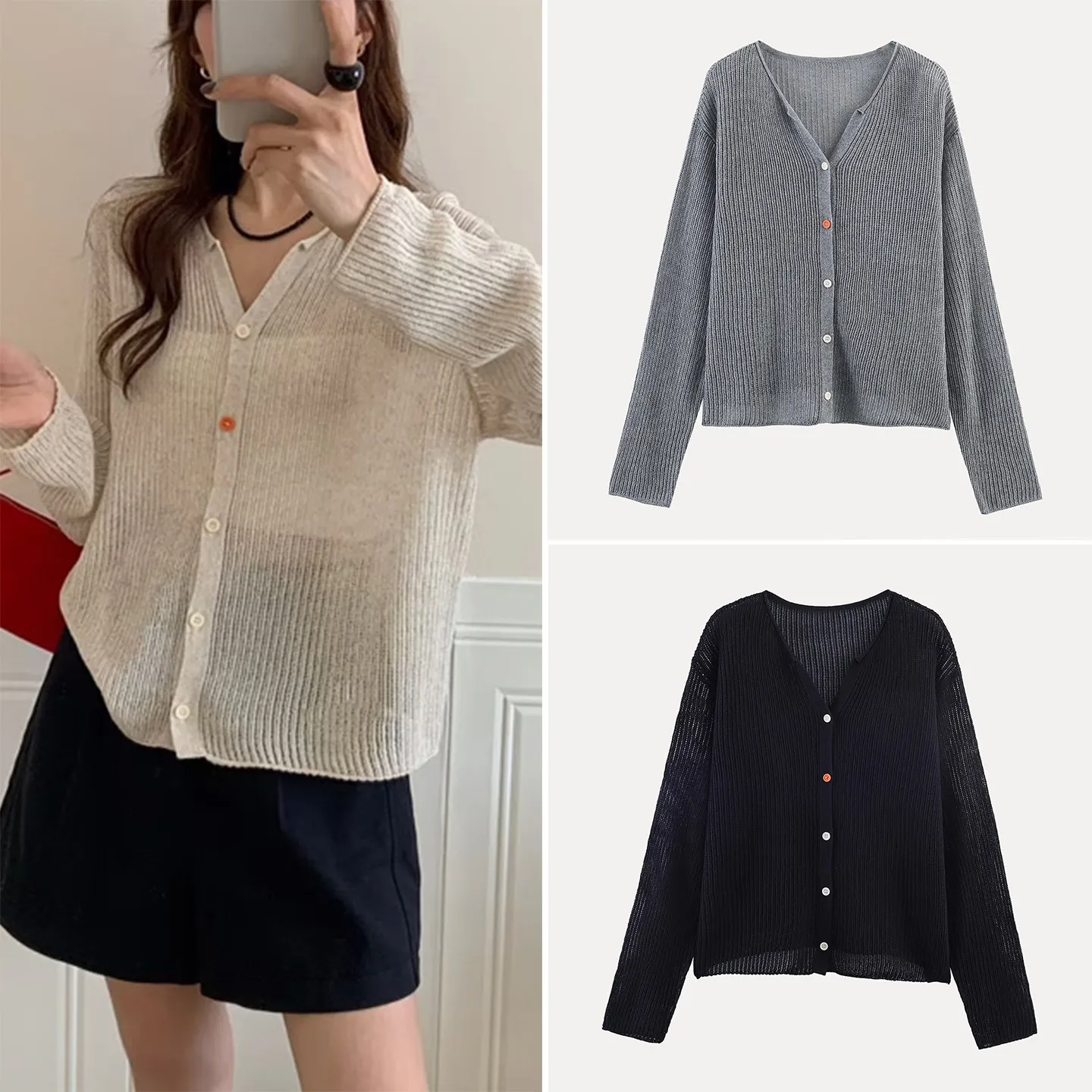 Spring 2026 Women's Faion Knitted Thin Cardigan Sun Protection Scissors Collar Personali European Sle Casual Sweater
Spring 2026 Women's Faion Knitted Thin Cardigan Sun Protection Scissors Collar Personali European Sle Casual Sweater