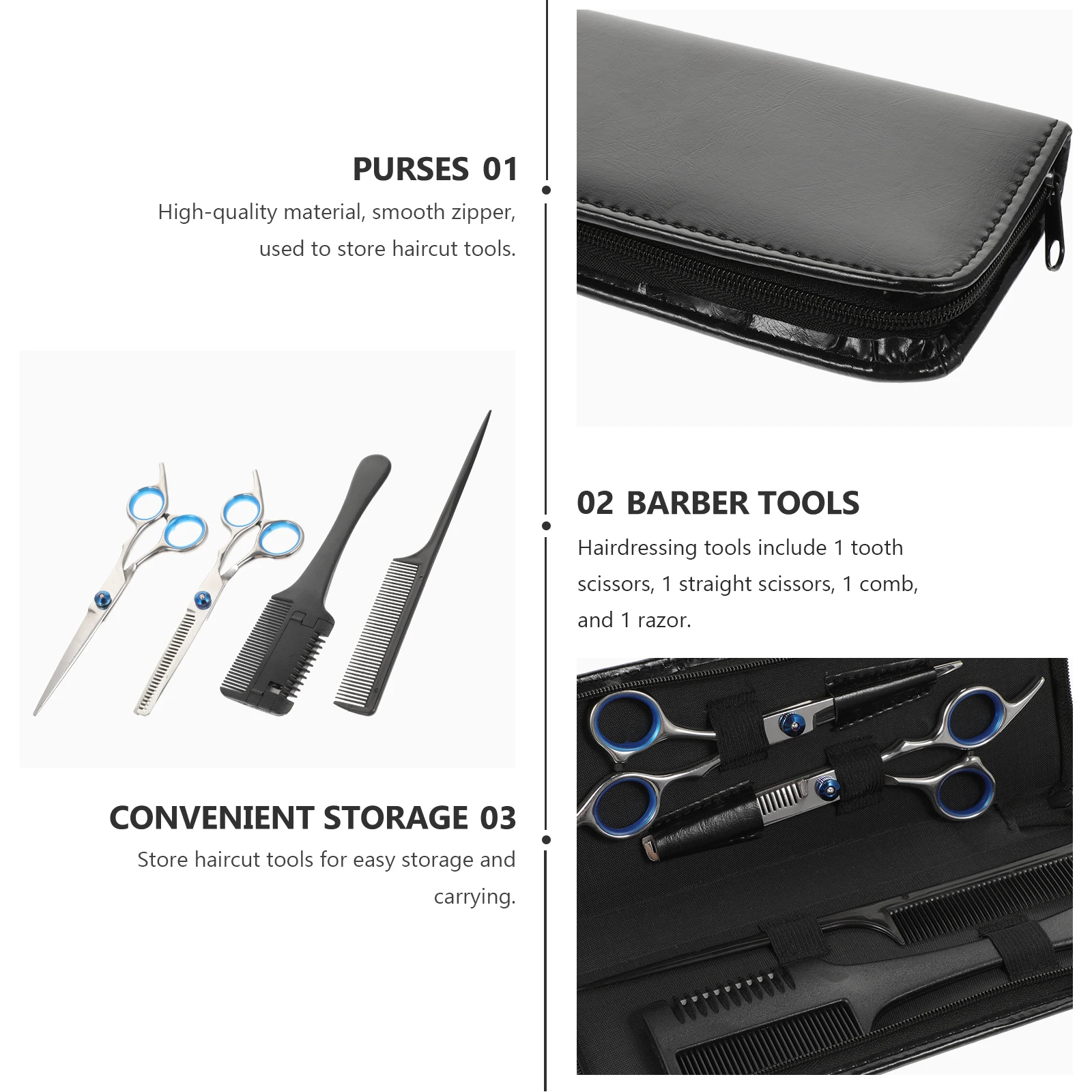 4pcs Stainless Steel Hair Cutting Scissors Set 1 Teeth 1 Straight Durable Corrosion Resistant Hairdressing Tools Kit Storage
4pcs Stainless Steel Hair Cutting Scissors Set 1 Teeth 1 Straight Durable Corrosion Resistant Hairdressing Tools Kit Storage