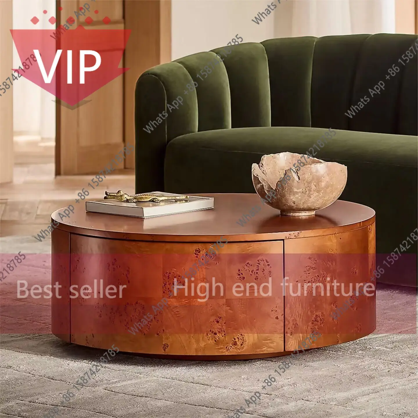 ZL Modern simple round solid wood coffee table storage designer living room high-end fashion
ZL Modern simple round solid wood coffee table storage designer living room high-end fashion