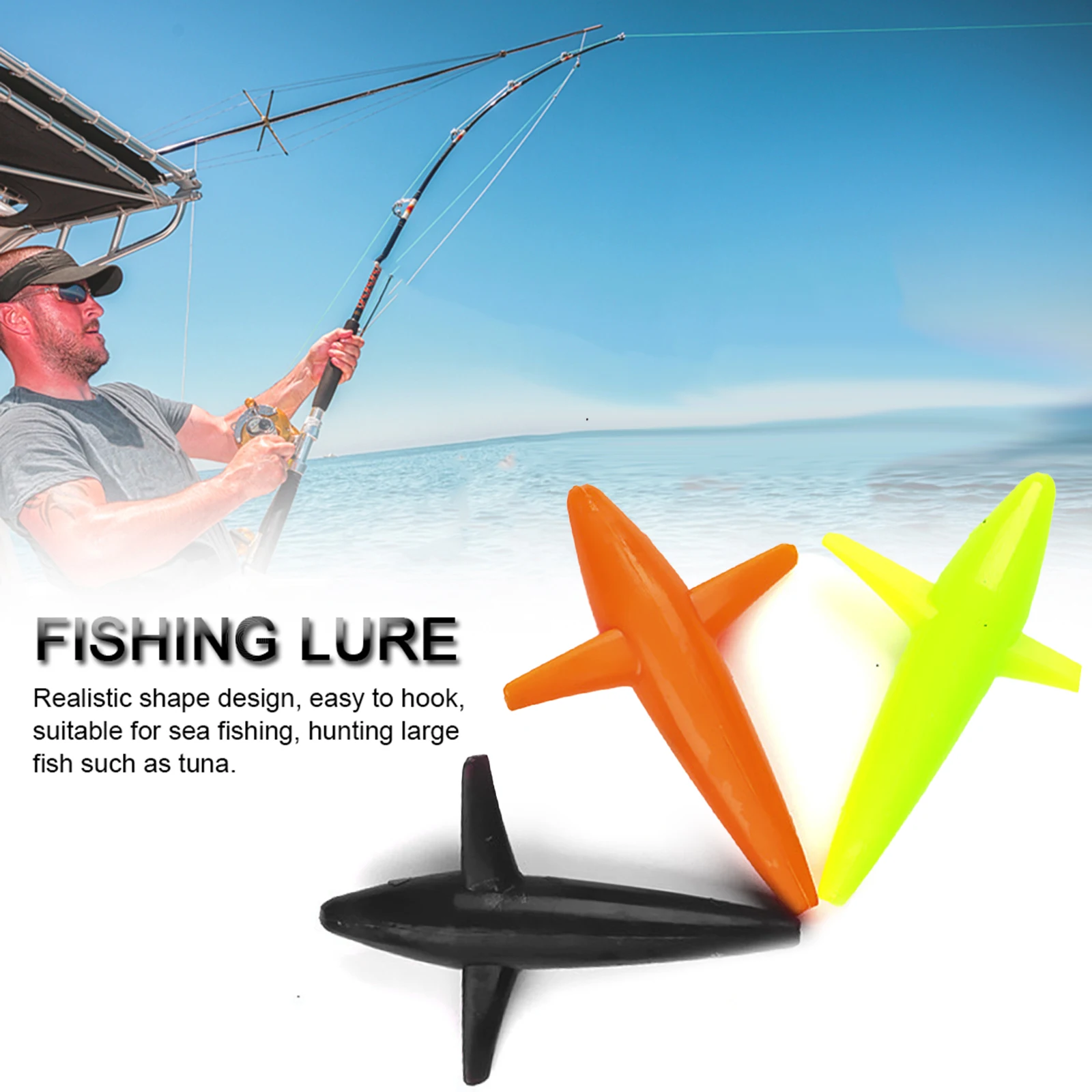 Soft Bait Tuna Lures, Squid Seabird Fishing Lures, Suitable for Different Fish, Orange Color Fluorescent Yellow
Soft Bait Tuna Lures, Squid Seabird Fishing Lures, Suitable for Different Fish, Orange Color Fluorescent Yellow