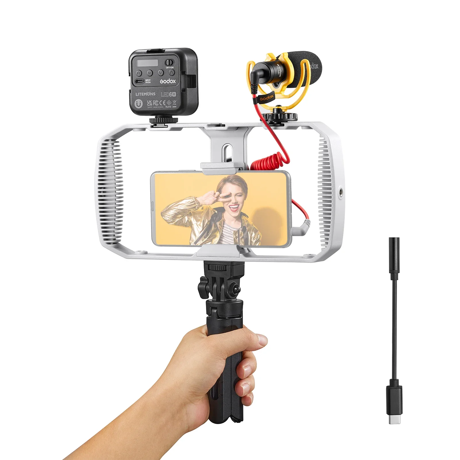 Godox VK1-LT Phone Vlog Kit Smartphone Rig Video Kit for USB Type-C Interface Mobile Devices Selfie Vlog Live Streaming Video
Godox VK1-LT Phone Vlog Kit Smartphone Rig Video Kit for USB Type-C Interface Mobile Devices Selfie Vlog Live Streaming Video