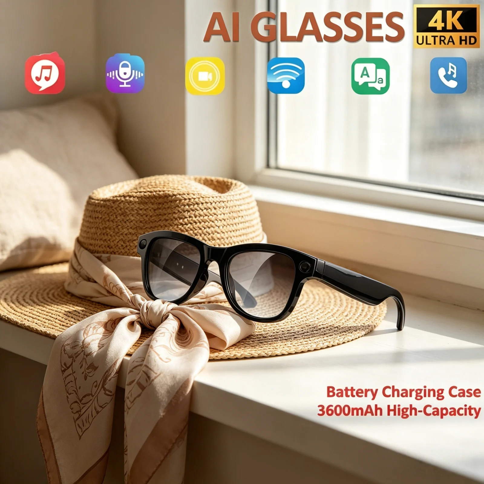 AI Smart Glasses 2026 4K HD AI Smart Glasses Camera Bluetooth Call Voice Assistant Control Smart Glasses
AI Smart Glasses 2026 4K HD AI Smart Glasses Camera Bluetooth Call Voice Assistant Control Smart Glasses