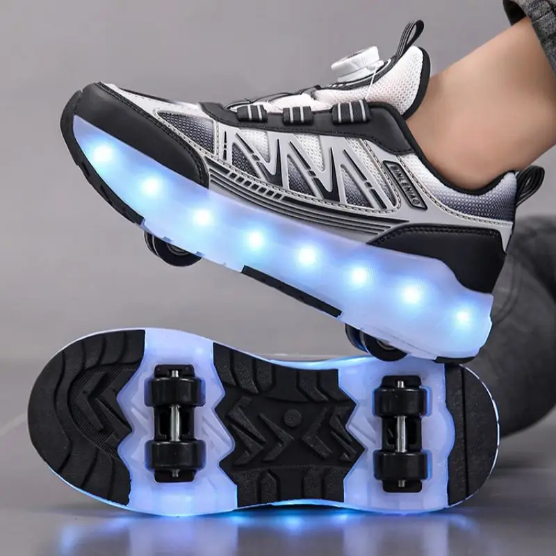Kids Sneakers Roller Skate Sport Skateboard Shoes USB Charging Removeable 4 Wheels Luminous Roller Shoes Girls Boys Casual Shoes
Kids Sneakers Roller Skate Sport Skateboard Shoes USB Charging Removeable 4 Wheels Luminous Roller Shoes Girls Boys Casual Shoes