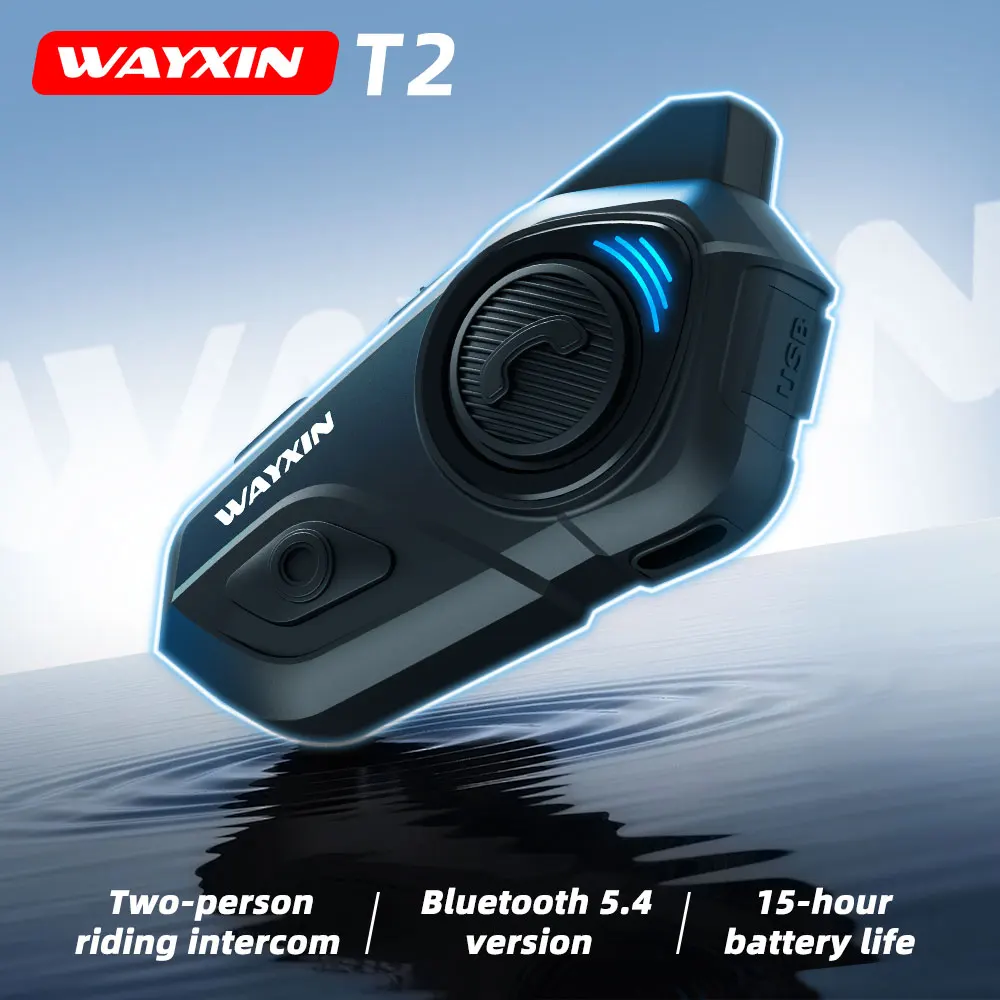 WAYXIN T2 Motorcycle Bluetooth Interphone Helmet Intercom 2 Riders Moto Communicator IP67 Waterproof BT5.4 Noise Cancelling
WAYXIN T2 Motorcycle Bluetooth Interphone Helmet Intercom 2 Riders Moto Communicator IP67 Waterproof BT5.4 Noise Cancelling