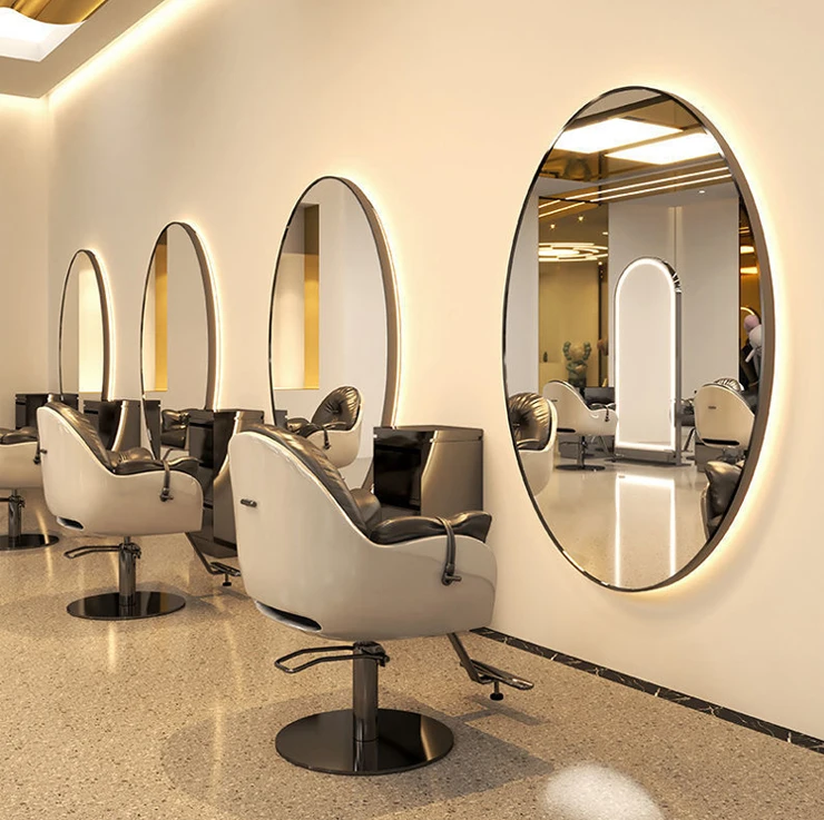 Manufacturer custom beauty hair round wall standing led smart salon mirror with chair salon furniture mirror sets for barbershop
Manufacturer custom beauty hair round wall standing led smart salon mirror with chair salon furniture mirror sets for barbershop
