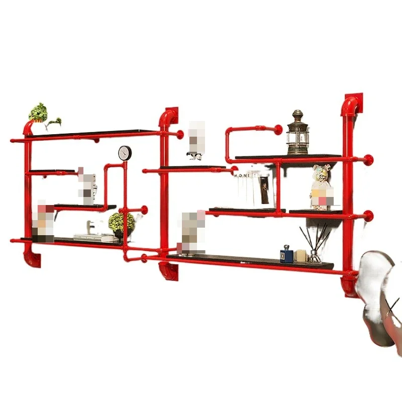 Industrial style wrought iron wall hanging shelf Solid wood bookshelf Bar restaurant water pipe Wall shelf
Industrial style wrought iron wall hanging shelf Solid wood bookshelf Bar restaurant water pipe Wall shelf