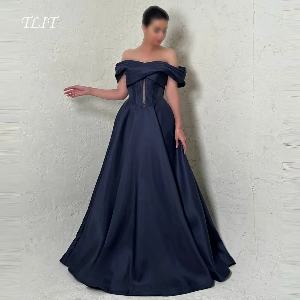 TLIT Navy Blue Silk Satin Evening Dresses Strapless Draped Prom Gowns Customized Party Dresses Customized vestidos de fiesta
TLIT Navy Blue Silk Satin Evening Dresses Strapless Draped Prom Gowns Customized Party Dresses Customized vestidos de fiesta