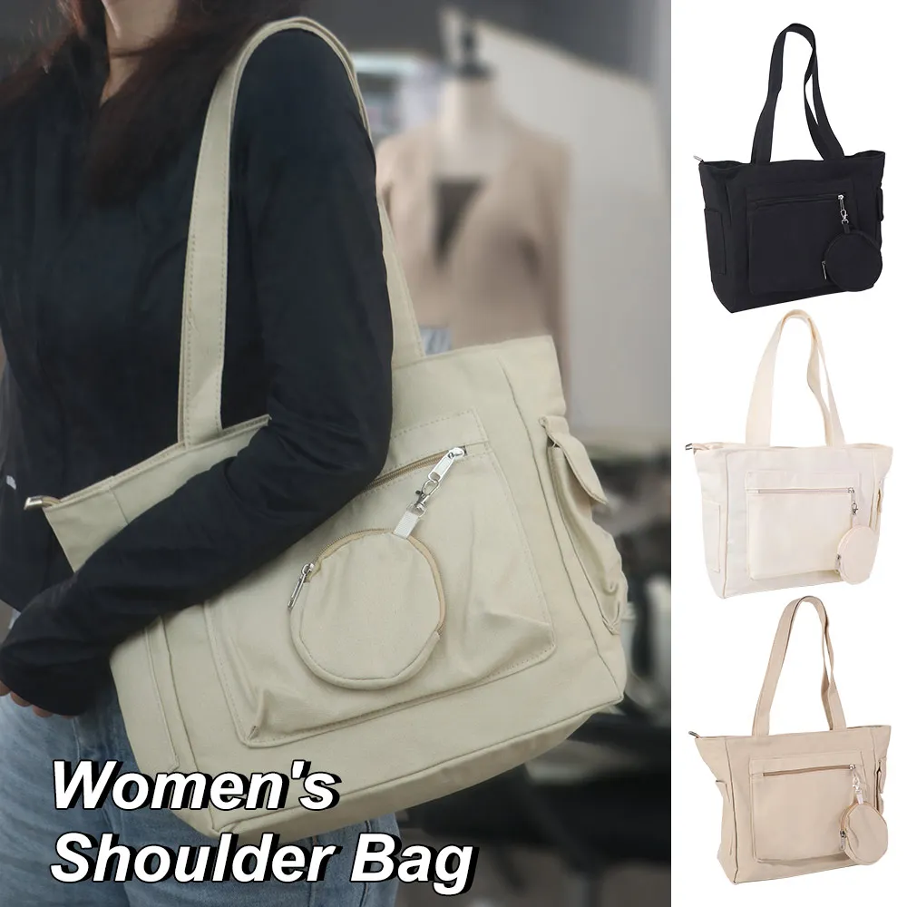 Solid Color Women's Shoulder Bag Large Capacity Simple Student Tote Bag Lightweight Portable Single-shoulder Bag Spring Summer
Solid Color Women's Shoulder Bag Large Capacity Simple Student Tote Bag Lightweight Portable Single-shoulder Bag Spring Summer