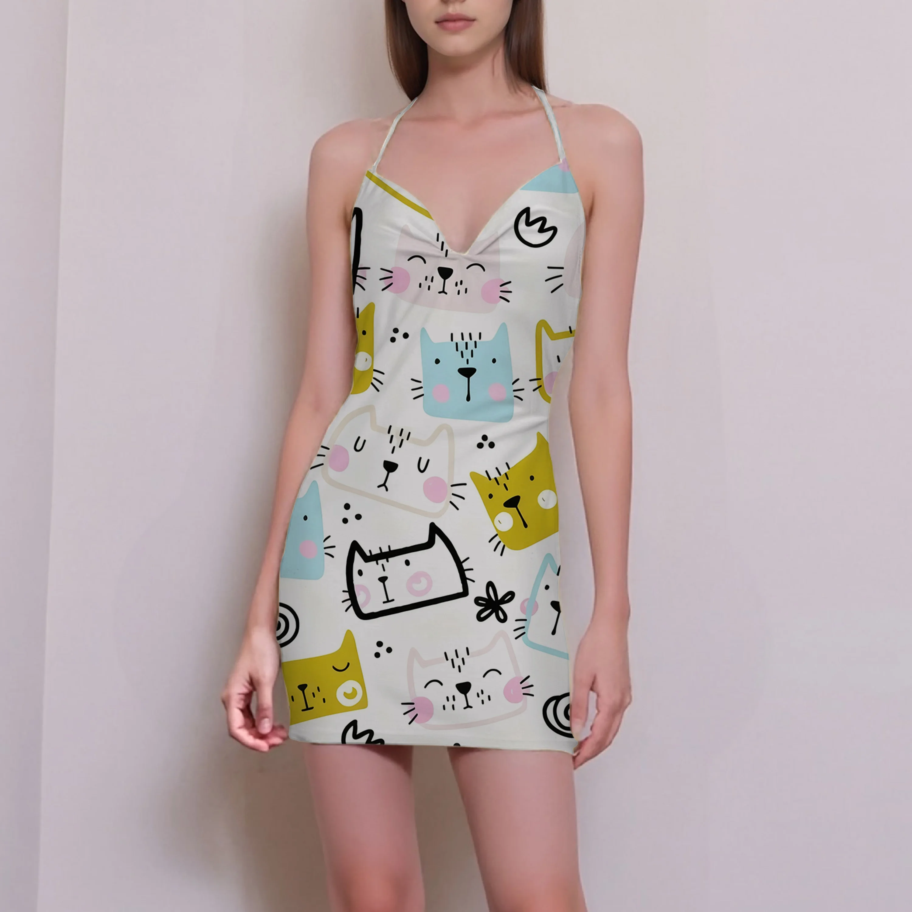 Летнее короткое платье с открытой спиной, модное платье с принтом, дышащее, удобное, для похудения и универсальное.
Летнее короткое платье с открытой спиной, модное платье с принтом, дышащее, удобное, для похудения и универсальное.