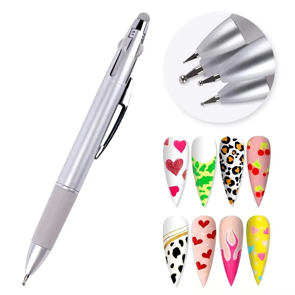 Press Type Nail Art Dotting Pen Ballpoint Pen Design 4-in-1 Nail Dotting Pen Multiple Size Professional Nail Art Tool
Press Type Nail Art Dotting Pen Ballpoint Pen Design 4-in-1 Nail Dotting Pen Multiple Size Professional Nail Art Tool
