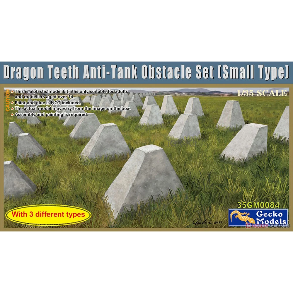 Gecko 35GM0084 1/35 Dragon Teeth Anti-Tank Obstacle set Small Scenery Miniatures Building Hobby Craft Toy Assembly Model Kit
Gecko 35GM0084 1/35 Dragon Teeth Anti-Tank Obstacle set Small Scenery Miniatures Building Hobby Craft Toy Assembly Model Kit