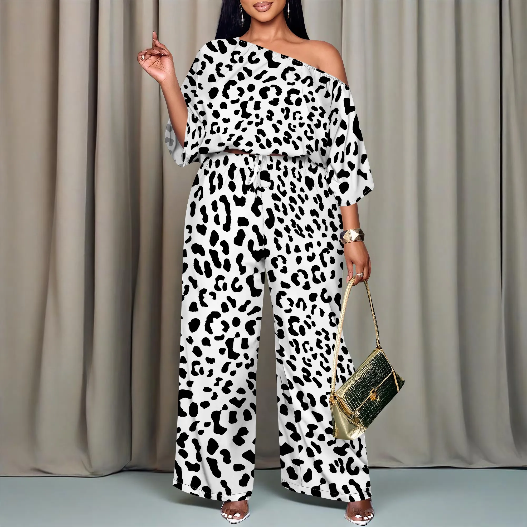 Nupusa Leopard Print Two - Piece Set for Women Standard Size Summer Casual Off - Shoulder Half Sleeve Wide Leg Set
Nupusa Leopard Print Two - Piece Set for Women Standard Size Summer Casual Off - Shoulder Half Sleeve Wide Leg Set