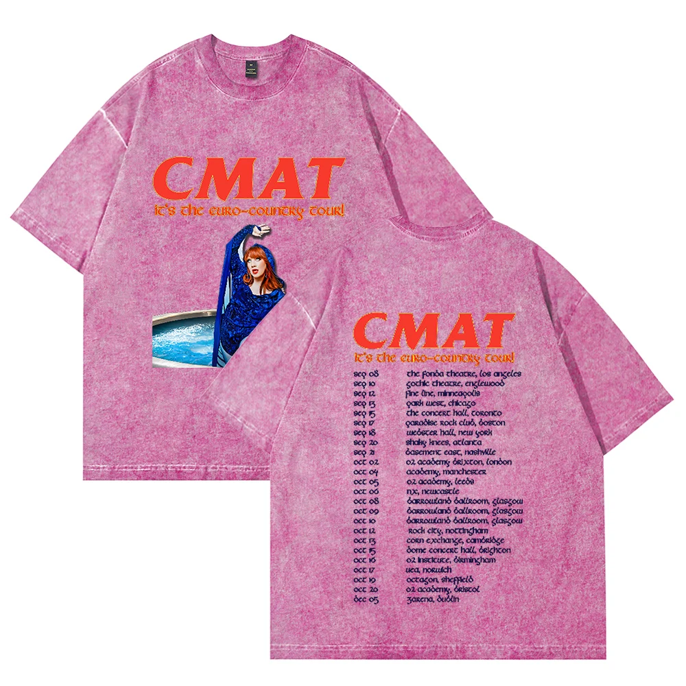 CMAT It's the Euro-Country Tour 2025, хлопковая винтажная стирка, футболка, повседневные футболки с круглым вырезом и короткими рукавами с принтом, графические футболки
CMAT It's the Euro-Country Tour 2025, хлопковая винтажная стирка, футболка, повседневные футболки с круглым вырезом и короткими рукавами с принтом, графические футболки