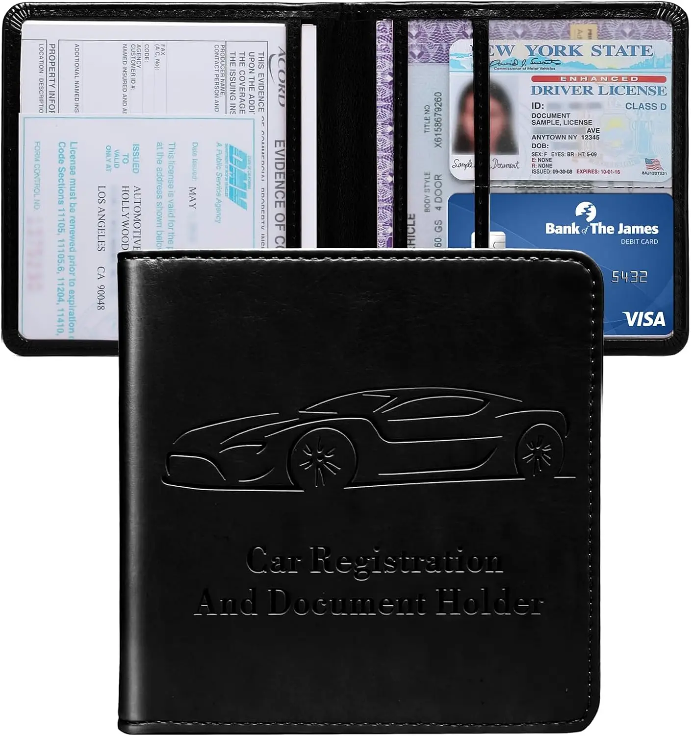 Car Document Holder with Magnetic Closure, Waterproof PU Leather Organizer for Registration & Insurance Cards, Black
Car Document Holder with Magnetic Closure, Waterproof PU Leather Organizer for Registration & Insurance Cards, Black