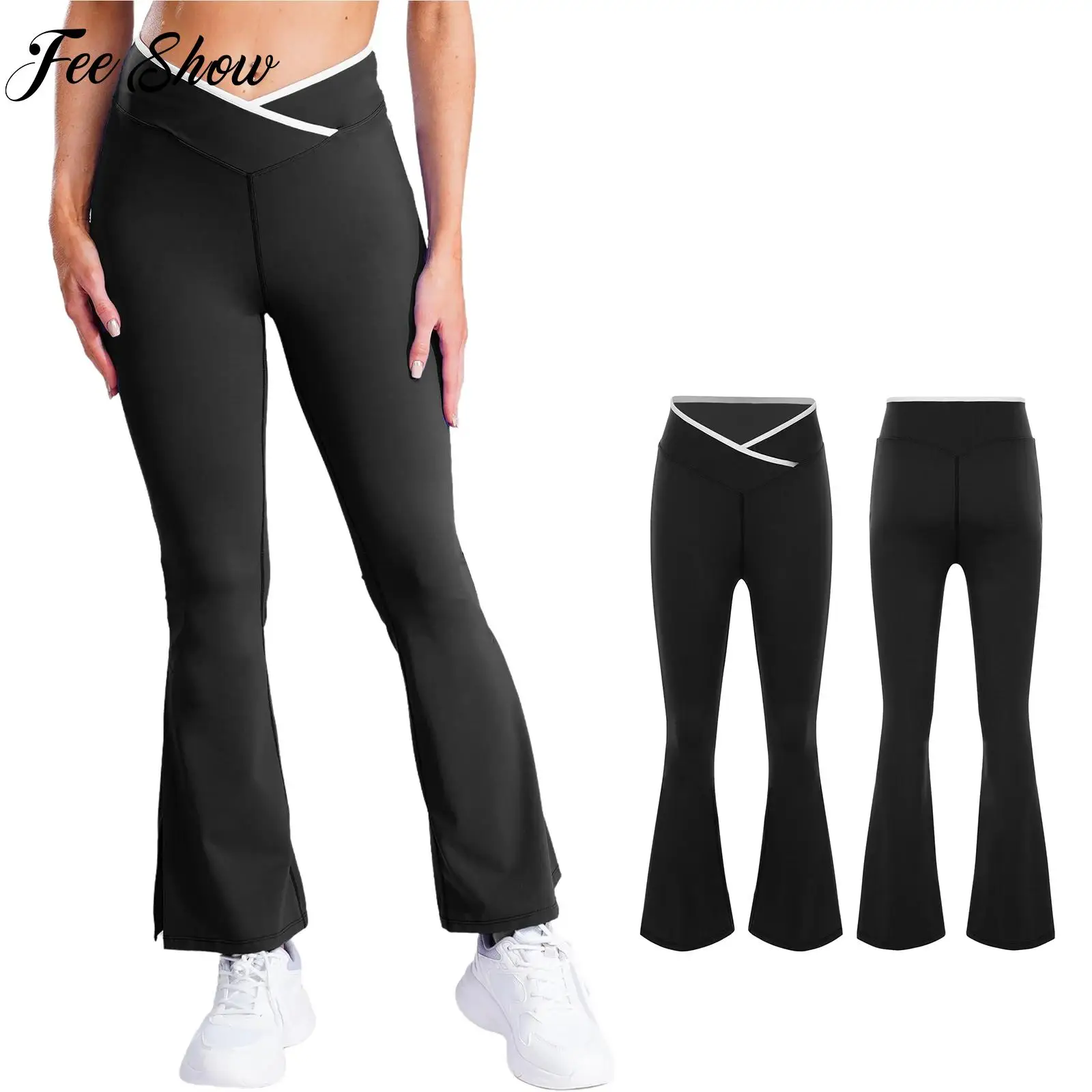 Adult Women Yoga Flared Pants Gym Workout Fitness Clothes Sportswear V-Front Stretchy Sides Split Bell-Bottom Leggings Bottoms
Adult Women Yoga Flared Pants Gym Workout Fitness Clothes Sportswear V-Front Stretchy Sides Split Bell-Bottom Leggings Bottoms