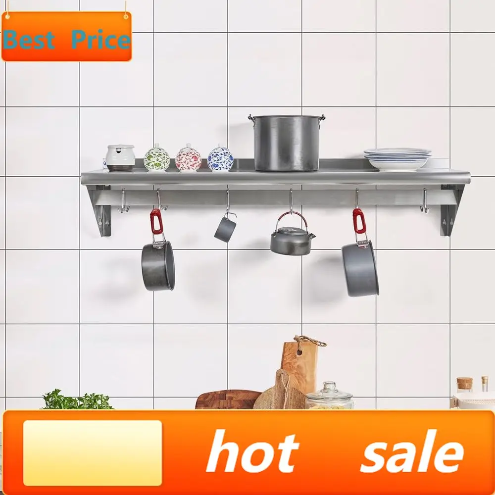 Popular18 x 48 Stainless Steel Wall Mount Pot Rack with 6 Hooks, Holds Up to 400lbs for Kitchen and Restaurant Use
Popular18 x 48 Stainless Steel Wall Mount Pot Rack with 6 Hooks, Holds Up to 400lbs for Kitchen and Restaurant Use