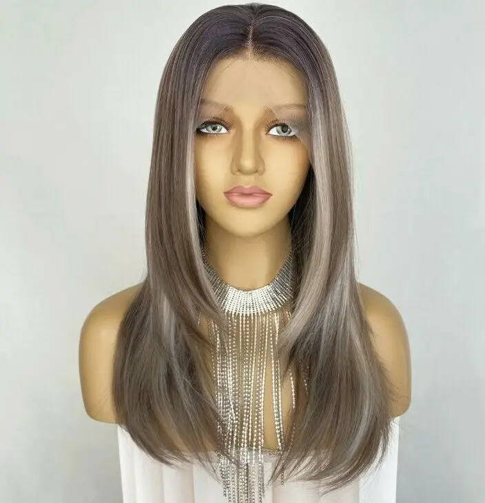 Ash Brown Ombre Wig HD Front Lace Blend Highlights Wavy Curly
Ash Brown Ombre Wig HD Front Lace Blend Highlights Wavy Curly