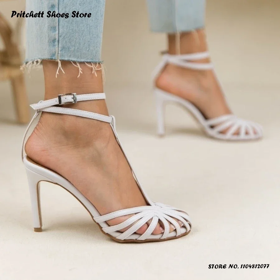 Women's T-strap Caged-toe Sandals Elegant Round Toe Buckle Strap Trending Shoes Spring Summer Party Office Plus Size Stilettos
Women's T-strap Caged-toe Sandals Elegant Round Toe Buckle Strap Trending Shoes Spring Summer Party Office Plus Size Stilettos
