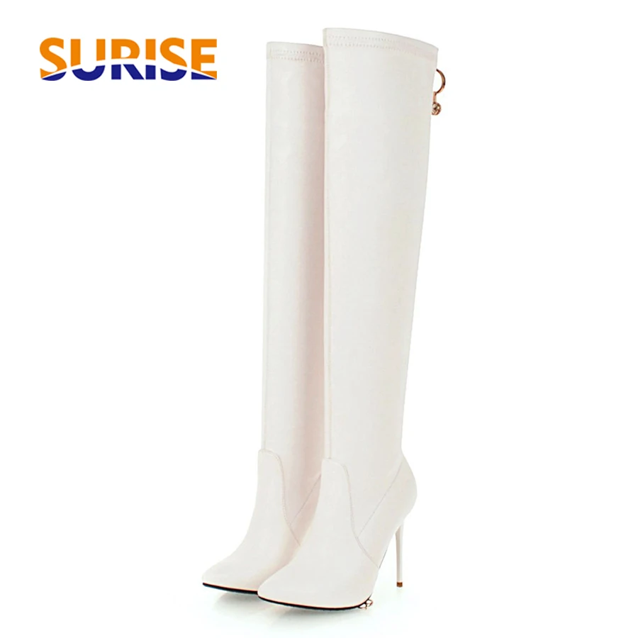 Plus Size Winter Women Stretch Thigh High Boots Thin Heels Black Pointed Toe Sexy Party Lady Slim Zipper Elastic Over Knee Boots
Plus Size Winter Women Stretch Thigh High Boots Thin Heels Black Pointed Toe Sexy Party Lady Slim Zipper Elastic Over Knee Boots