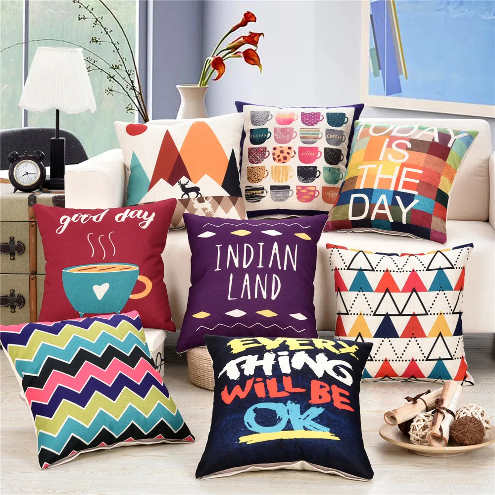 45x45cm Colorful Geometric Printed Sofa Cushion Cover Cotton Linen Home Living Room Chair Seat Waist Throw Pillowcase
45x45cm Colorful Geometric Printed Sofa Cushion Cover Cotton Linen Home Living Room Chair Seat Waist Throw Pillowcase