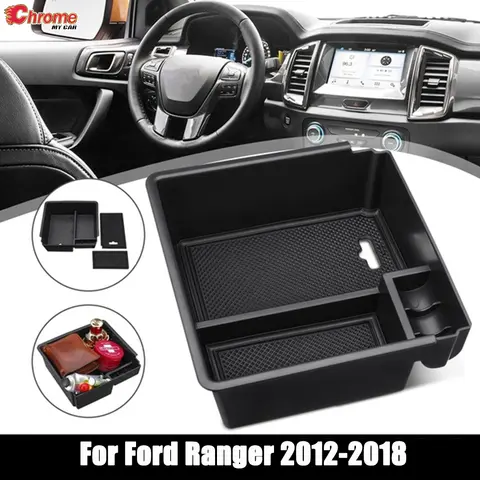 Armrest Storage Box Center Console Organizer Container For Ford Ranger T6 Raptor Wildtrak Car Parts 2012 - 2015 2016 2017 2018