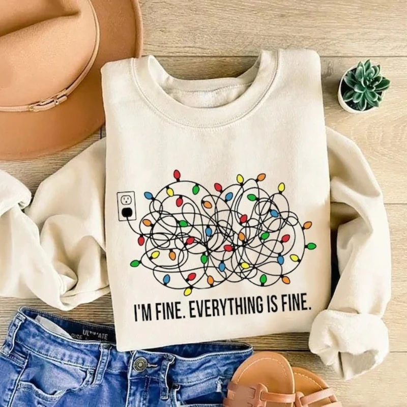 I'm Fine Everything Is Fine Christmas Funny Sweatshirt Women Lights Autumn and Winter Long Sleeve Keep Warm Sportswear Pullove
I'm Fine Everything Is Fine Christmas Funny Sweatshirt Women Lights Autumn and Winter Long Sleeve Keep Warm Sportswear Pullove