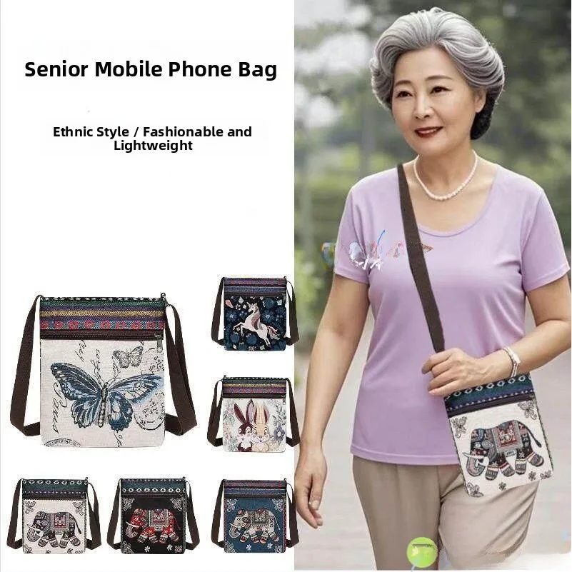 Embroidered Canvas Phone Bag Fashionable Ladies Shoulder Bag Ethnic Style Crossbody Bag for Middle-Aged And Elderly Women
Embroidered Canvas Phone Bag Fashionable Ladies Shoulder Bag Ethnic Style Crossbody Bag for Middle-Aged And Elderly Women