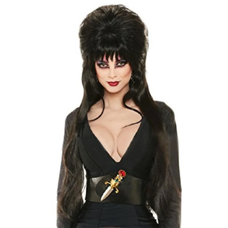 Black, upturned long straight hair, European and American style queen look
Black, upturned long straight hair, European and American style queen look
