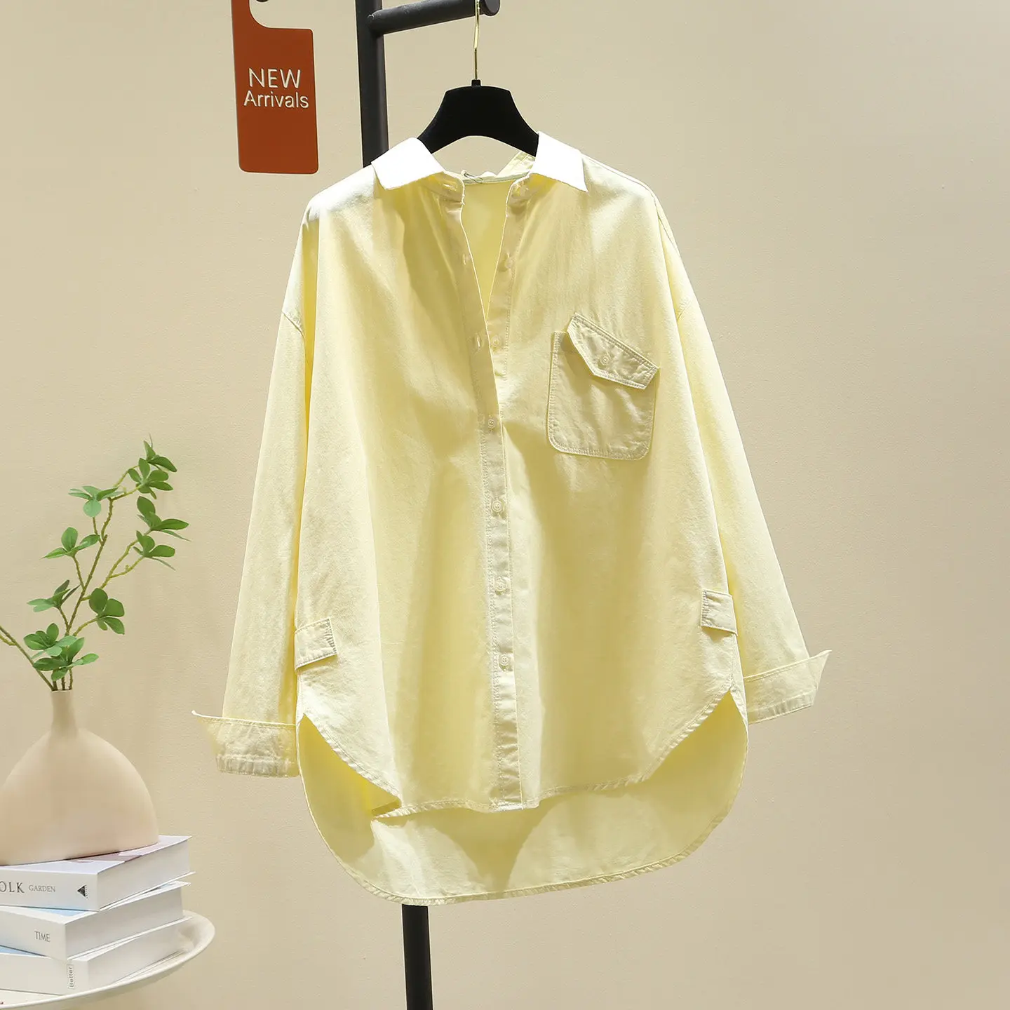 SuperAen Yellow Women's Long-sleeved Loose Mid-length Asymmetrical Design Single Breasted Casual Shirts Spring New Tops
SuperAen Yellow Women's Long-sleeved Loose Mid-length Asymmetrical Design Single Breasted Casual Shirts Spring New Tops