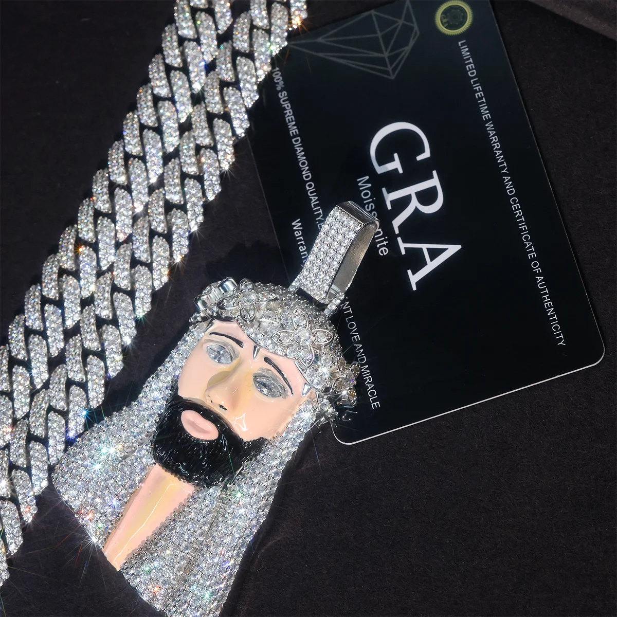 Hip Hop Iced Out Jesus Head Pendant Necklace, Cuban Link Chain, Zircon/S925/Moissanite, Bling Religious Jesus Charm, Rapper
Hip Hop Iced Out Jesus Head Pendant Necklace, Cuban Link Chain, Zircon/S925/Moissanite, Bling Religious Jesus Charm, Rapper