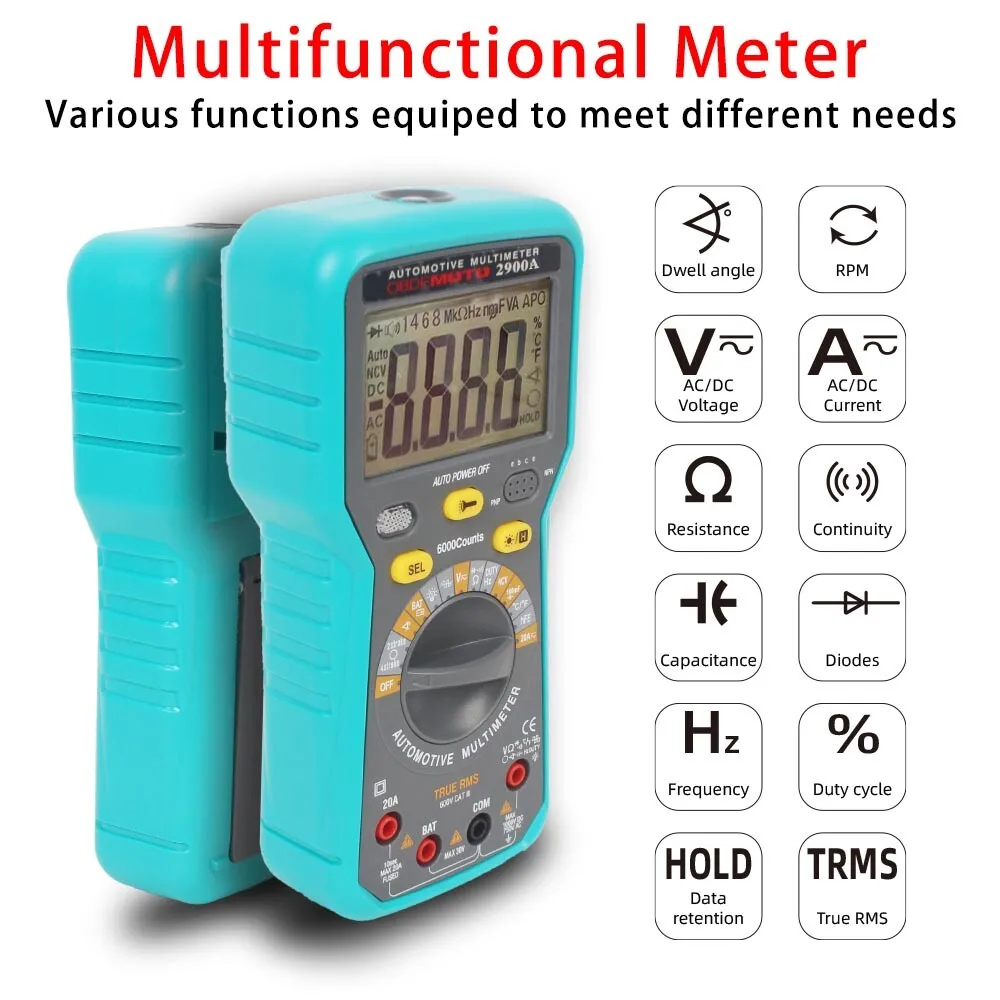 Car Digital Multimeter Tester 2900A/MST-2900A Current Voltage Circuit Automobile Maintenance And Debugging Tool
Car Digital Multimeter Tester 2900A/MST-2900A Current Voltage Circuit Automobile Maintenance And Debugging Tool