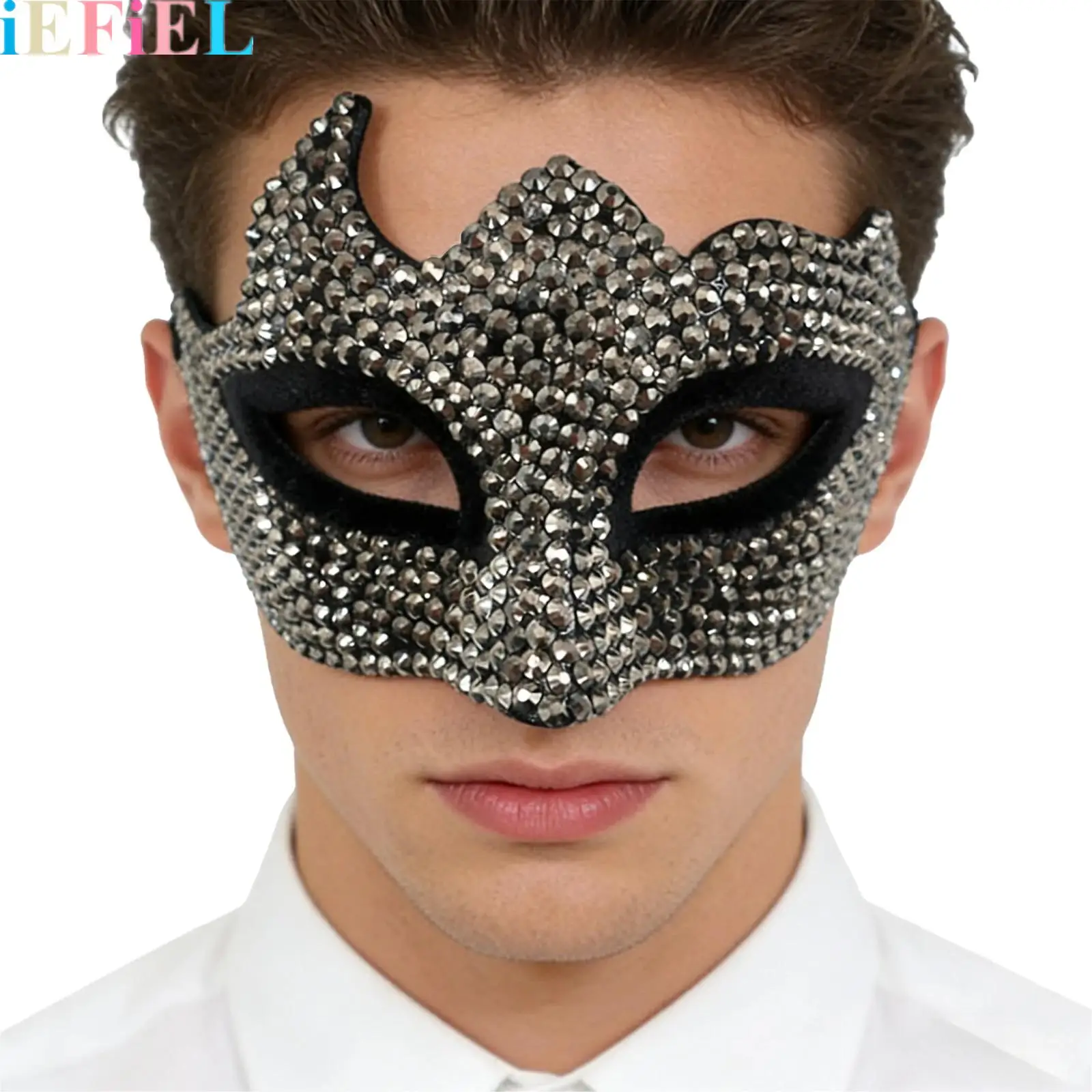 Fashion Eye Masquerade Mask Rhinestone-embellished Half-face Eagle-beak Mask for Vintage Venetian Halloween Dance Party
Fashion Eye Masquerade Mask Rhinestone-embellished Half-face Eagle-beak Mask for Vintage Venetian Halloween Dance Party
