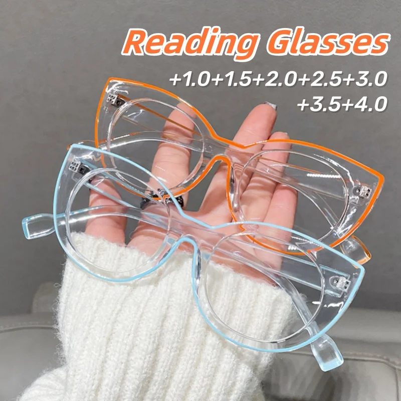 Large-frame Fashionable Cat-eye Full Frame Reading Glasses Ladies and Gentlemen Comfortable Anti-Blue Light Eyeglasses 0 To +4.0
Large-frame Fashionable Cat-eye Full Frame Reading Glasses Ladies and Gentlemen Comfortable Anti-Blue Light Eyeglasses 0 To +4.0