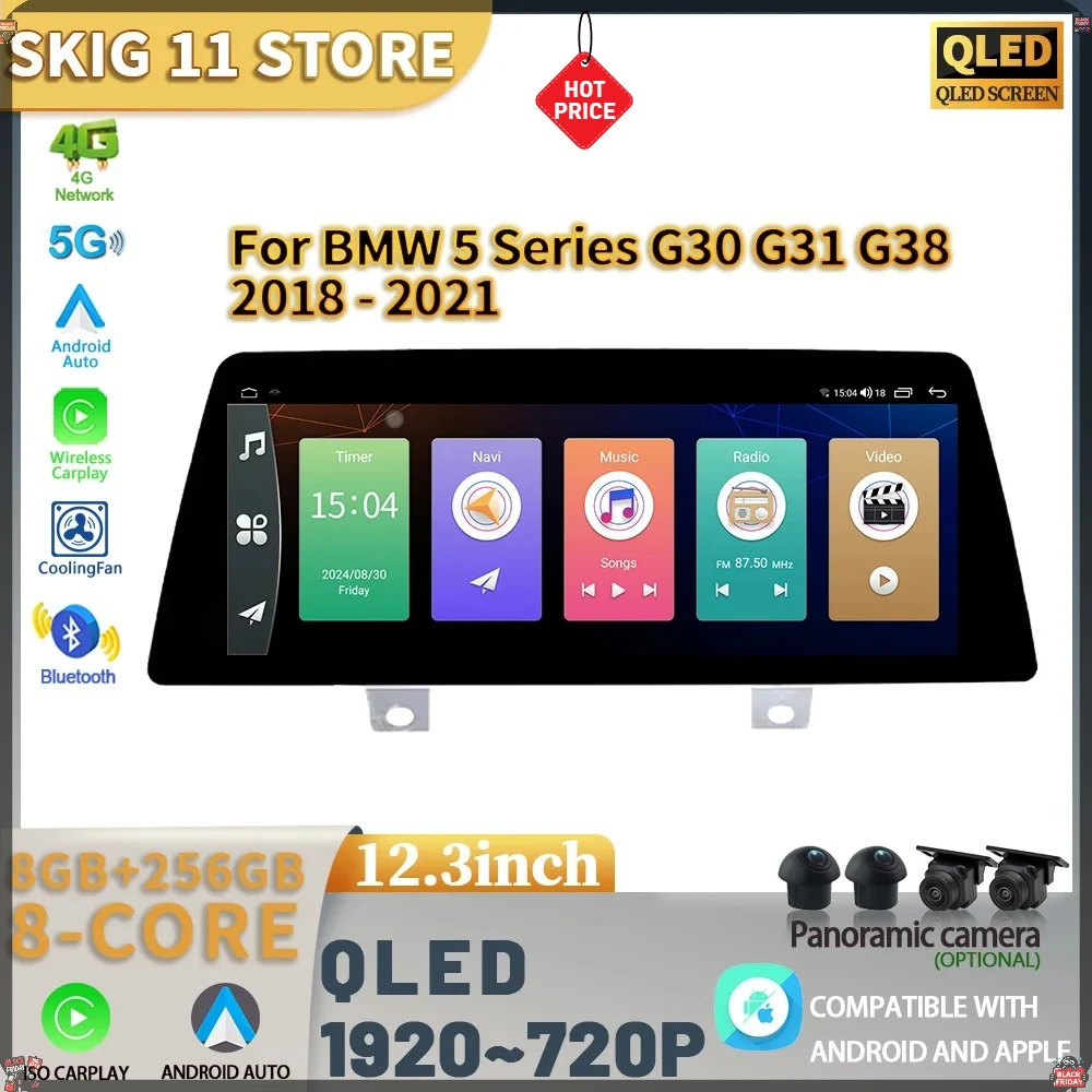 12.3" Android 14 Car Radio Multimedia 4G GPS Navigation Wireless BT CarPlay Screen Stereo For BMW 5 Series G30 G31 G38 2018-2021
12.3" Android 14 Car Radio Multimedia 4G GPS Navigation Wireless BT CarPlay Screen Stereo For BMW 5 Series G30 G31 G38 2018-2021