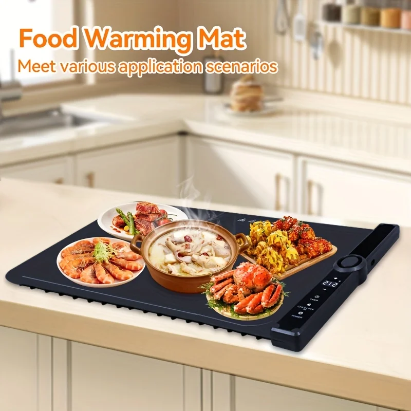 Warming Mat for Food, 3 Adjustable Temperature, 6-hour Timing Function, Silicone for food Warmer Tray for Parties, Full Surface
Warming Mat for Food, 3 Adjustable Temperature, 6-hour Timing Function, Silicone for food Warmer Tray for Parties, Full Surface