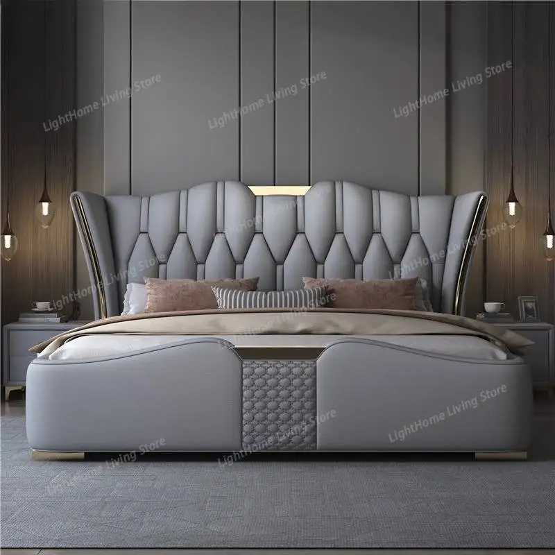 Italian Style Double Bed Modern Minimalist Camping Pliable Luxury Double Bed Headboard Storage Camas Matrimoniales Furniture
Italian Style Double Bed Modern Minimalist Camping Pliable Luxury Double Bed Headboard Storage Camas Matrimoniales Furniture