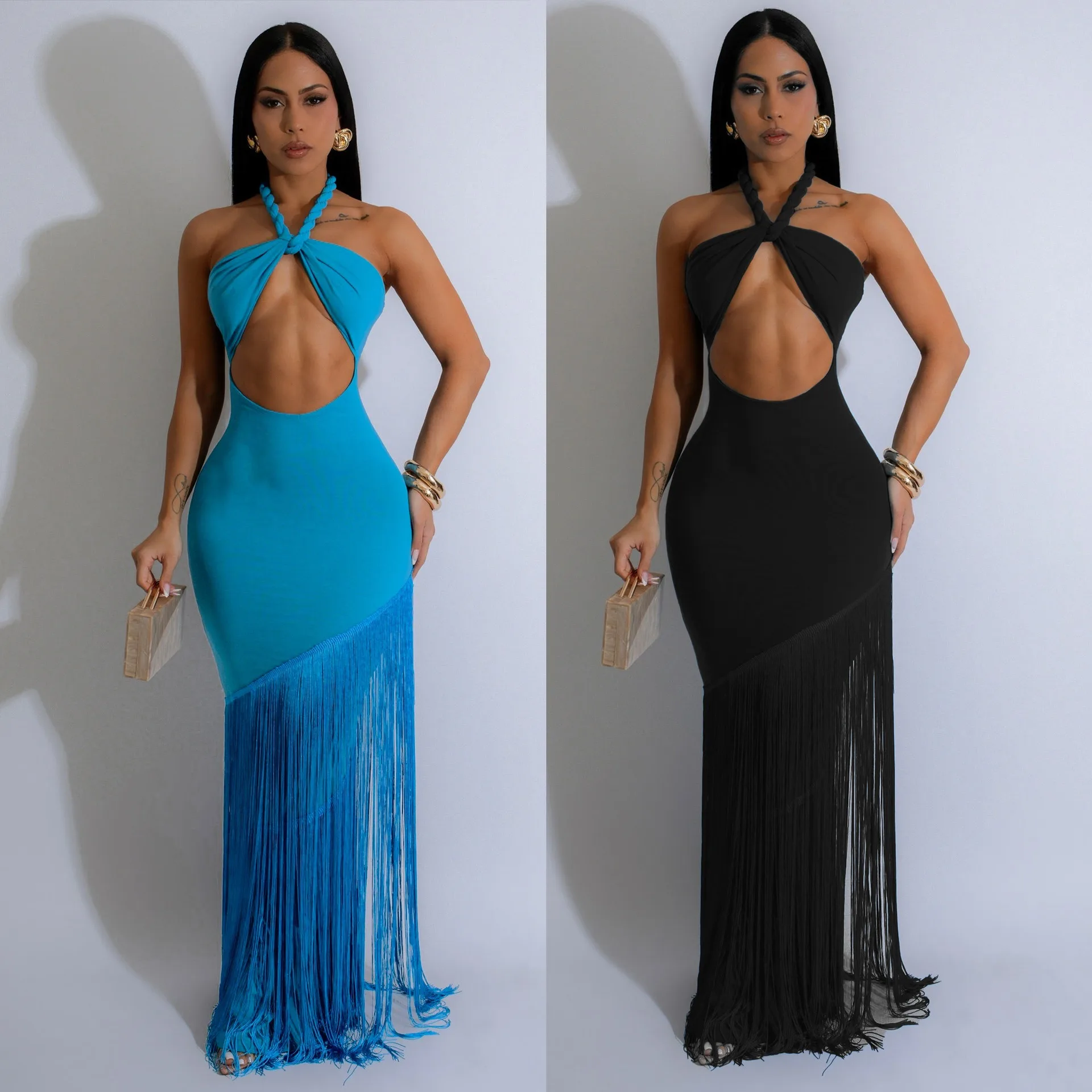 Sexy Nightclub Party Dance Gathering Club Banquet Cutout Sleeveless Halter-Neck Fitted Fringe Maxi Dress
Sexy Nightclub Party Dance Gathering Club Banquet Cutout Sleeveless Halter-Neck Fitted Fringe Maxi Dress